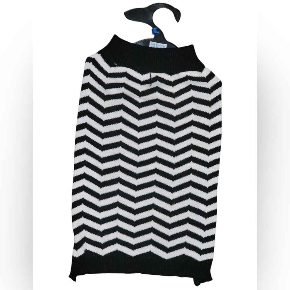 Zack & Zoey Pullover Sweater Dog Puppy Black & White Striped Size Medium NWOT